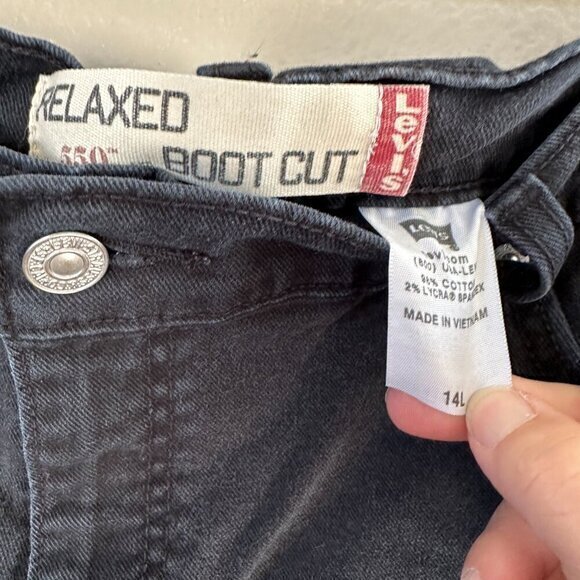 Levi's 550 Black‎ Bootcut Jeans   Size 14L - Picture 9 of 9